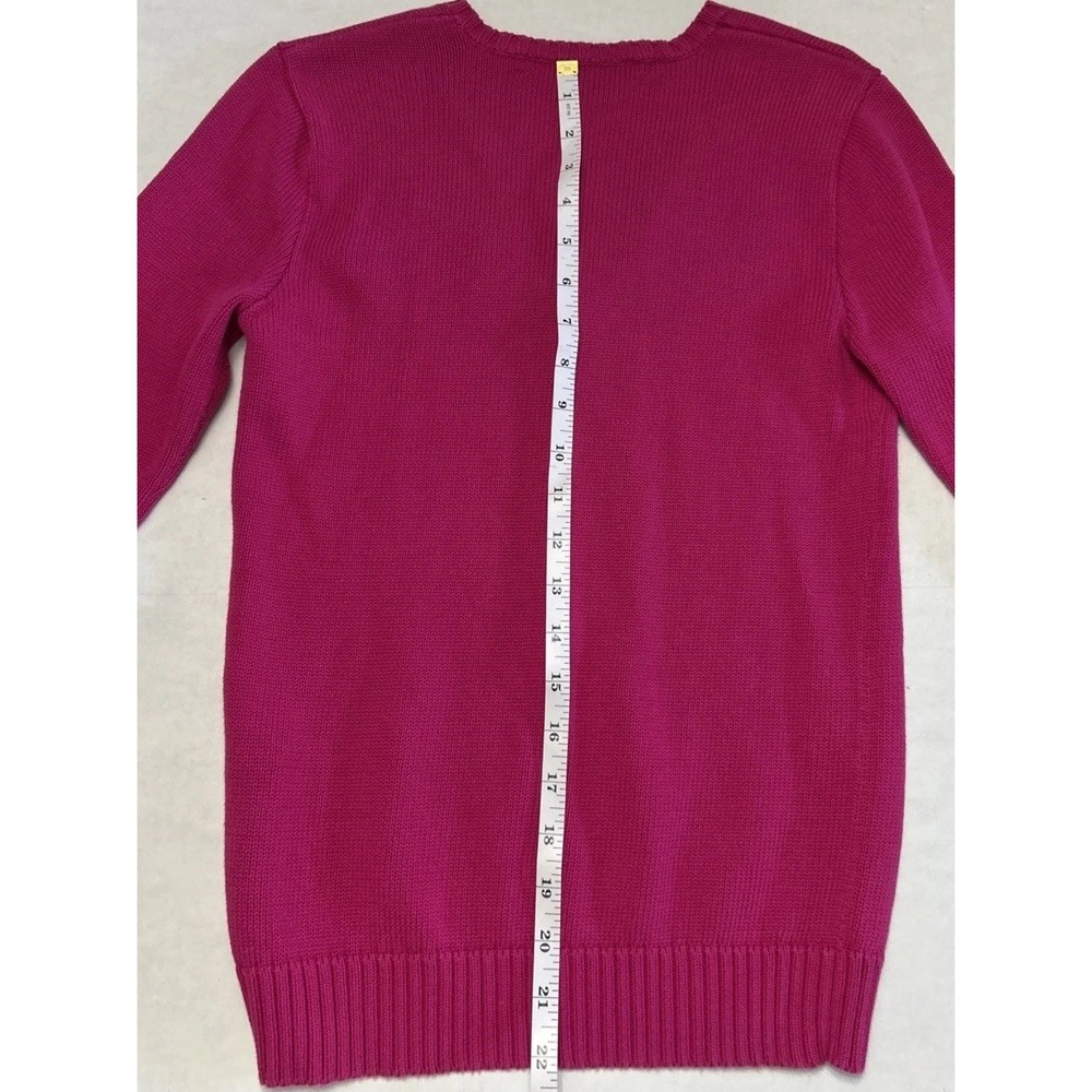 Women's Ralph Lauren V-Neck Sweater Embroidered Crest Sz Medium/small - Picture 9 of 10